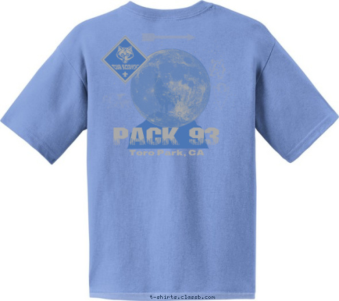 PACK 93 Toro Park, CA PACK 93 T-shirt Design 