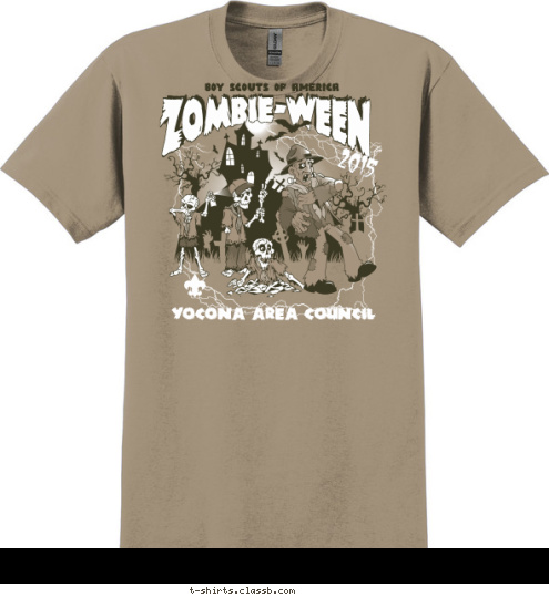2015 YOCONA AREA COUNCIL BOY SCOUTS OF AMERICA ZOMBIE-WEEN ZOMBIE-WEEN T-shirt Design 