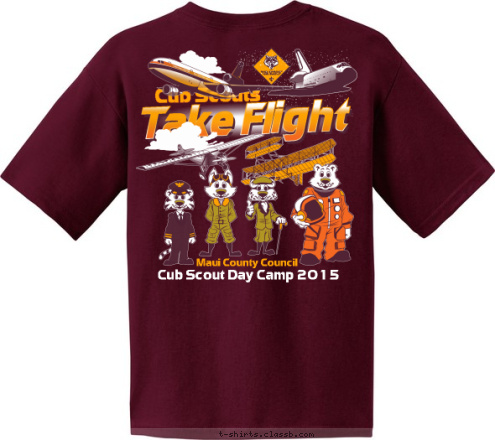 Maui County Council FLIGHT CREW Cub Scouts Cub Scout Day Camp 2015 T-shirt Design 