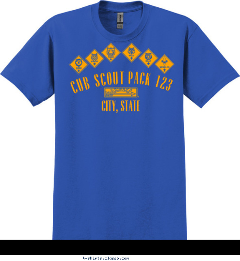 PACK 123 CITY, STATE CUB SCOUT T-shirt Design SP70