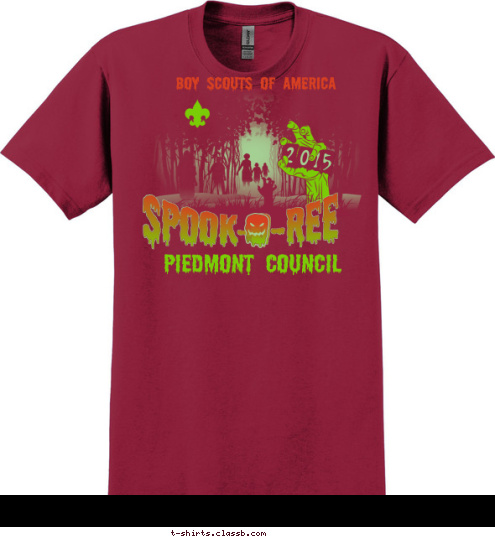 5 BOY SCOUTS OF AMERICA SPOOK-O-REE SPOOK-O-REE PIEDMONT COUNCIL T-shirt Design 
