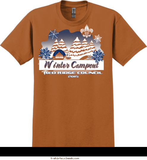 2015 RED RIDGE COUNCIL Winter Campout T-shirt Design 