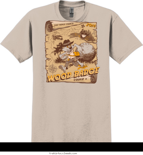 2016 GULF RIDGE COUNCIL course # WOOD BADGE T-shirt Design 