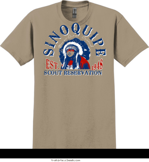 1948 Mason-Dixon Council SINOQUIPE SCOUT RESERVATION
 SCOUT RESERVATION T-shirt Design 