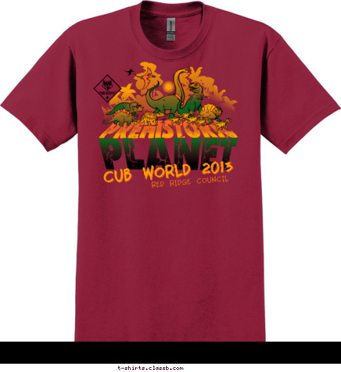 RED RIDGE COUNCIL CUB WORLD 2013 T-shirt Design 