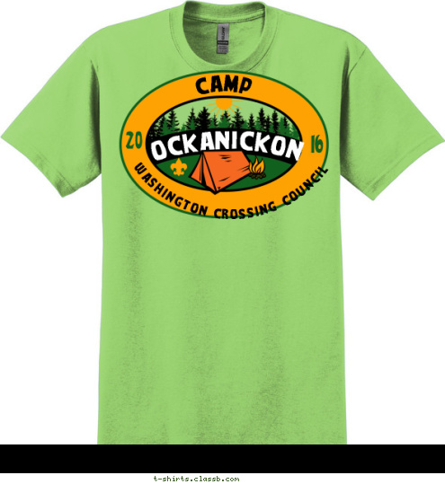 16 20 WASHINGTON CROSSING COUNCIL CAMP OCKANICKON T-shirt Design 