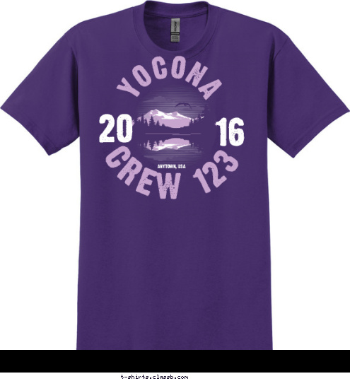 ANYTOWN, USA YOCONA 16 20 CREW 123 T-shirt Design 