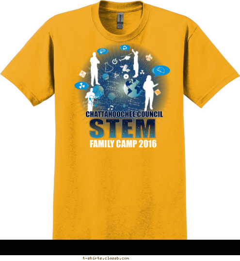 SCIENCE-TECHNOLOGY-ENGINEERING-MATH-ROBOTICS 1st Annual CHATTAHOOCHEE COUNCIL FAMILY CAMP 2016 T-shirt Design 