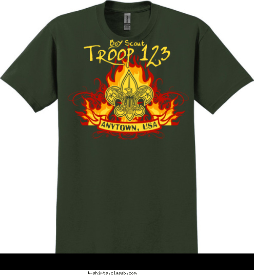 Boy Scout TROOP 123 ANYTOWN, USA T-shirt Design 