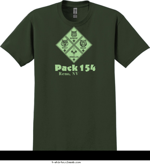 Reno, NV Pack 154 T-shirt Design 