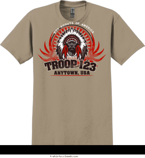 ANYTOWN, USA TROOP 123 BOY SCOUTS OF AMERICA T-shirt Design 