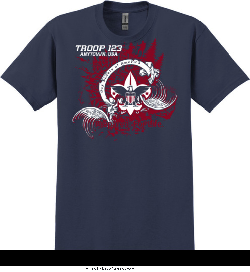 TROOP 123 ANYTOWN, USA Boy Scouts of America T-shirt Design 
