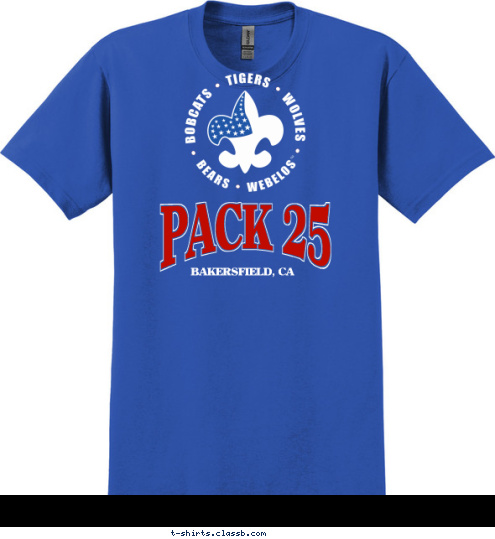 PACK 25 BAKERSFIELD, CA T-shirt Design 