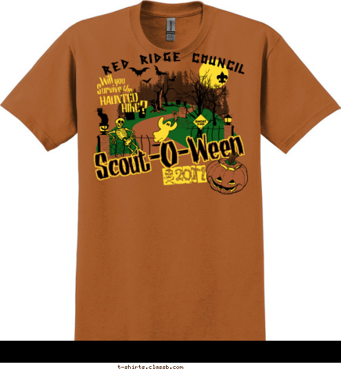 2017 Scout-O-Ween RED RIDGE COUNCIL T-shirt Design 