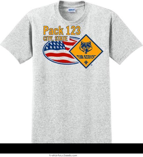 Your text here Pack 123 CITY, STATE T-shirt Design SP32