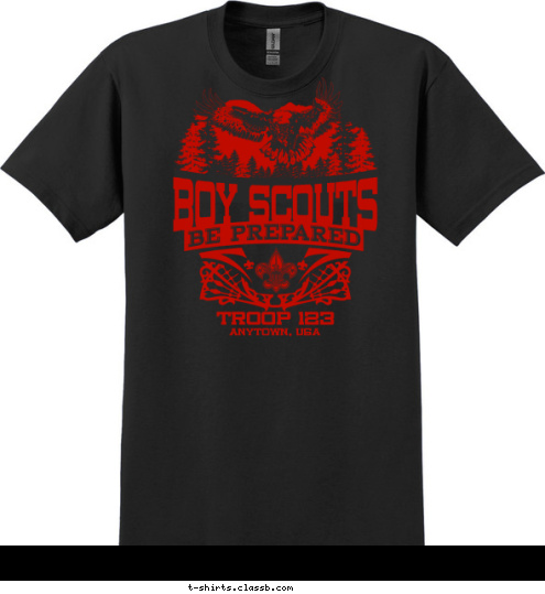ANYTOWN, USA TROOP 123 BOY SCOUTS T-shirt Design 
