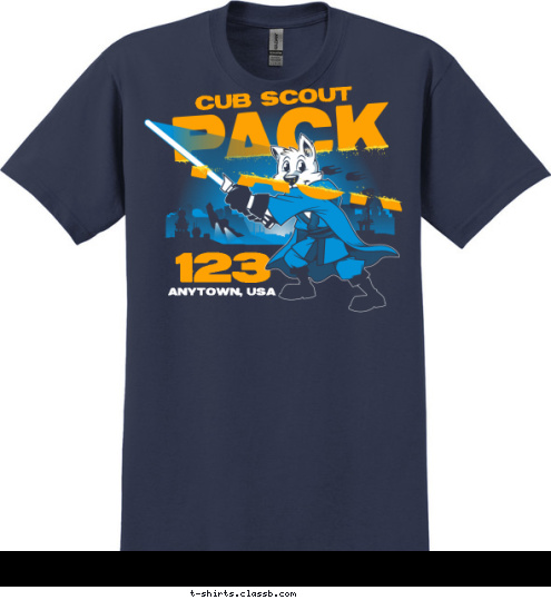 ANYTOWN, USA CUB SCOUT 123 T-shirt Design 