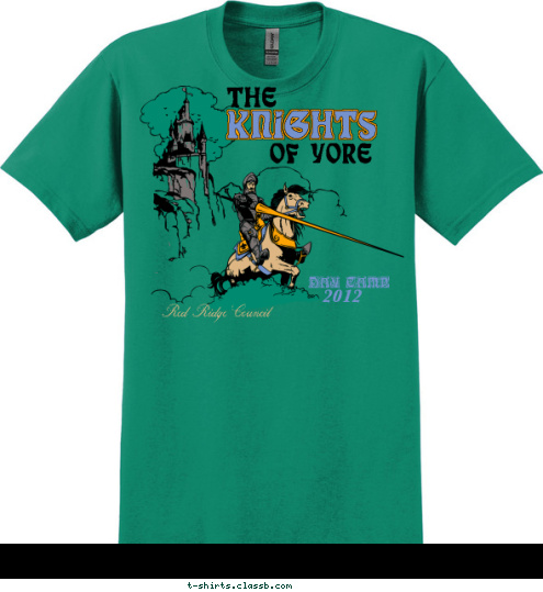 of yore knights the Red Ridge Council 2012 DAY CAMP T-shirt Design 