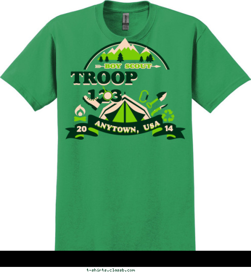 14 20 TROOP 123 ANYTOWN, USA T-shirt Design 