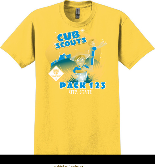 CITY, STATE PACK 123 T-shirt Design 