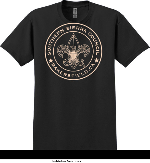 BAKERSFIELD,CA SOUTHERN SIERRA COUNCIL T-shirt Design 