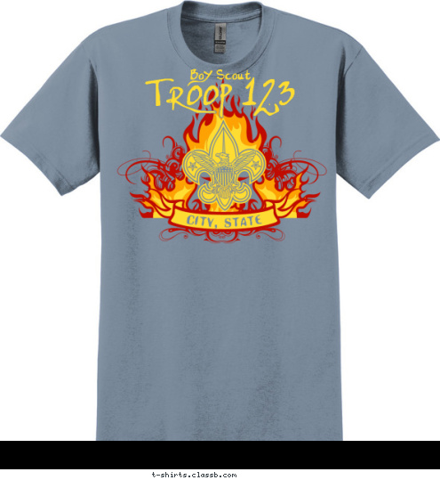 Boy Scout TROOP 123 CITY, STATE T-shirt Design 