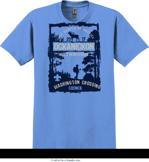 EST Scout Reservation COUNCIL WASHINGTON CROSSING  20        17 BOY SCOUTS OF AMERICA OCKANICKON T-shirt Design 
