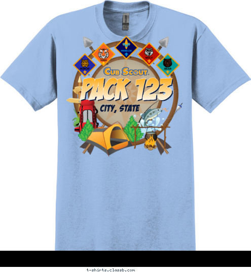 PACK 123 CITY, STATE T-shirt Design 