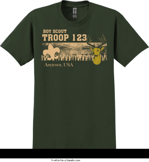 Anytown, USA TROOP 123 BOY SCOUT T-shirt Design 