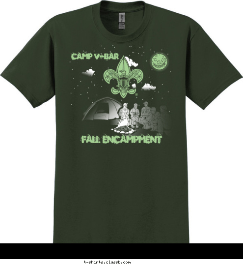 Miles From Civilization The View Is Better 100 Anytown, USA TROOP 123 CAMP V-BAR FALL ENCAMPMENT T-shirt Design 