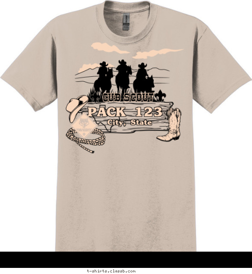 City, State
 PACK 123 CUB SCOUT T-shirt Design 