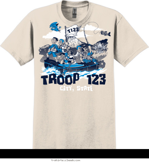 T123 CITY, STATE TROOP 123 T-shirt Design 