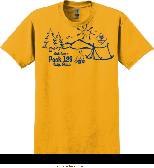 Pack 123 City, State Cub Scout T-shirt Design 