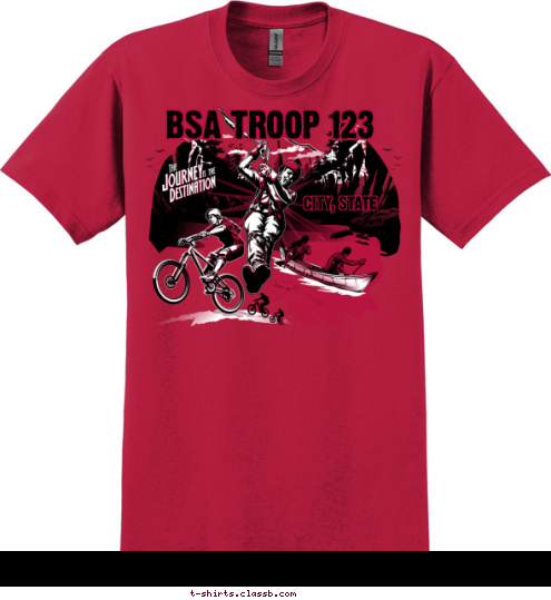 CITY, STATE BSA TROOP 123 T-shirt Design 