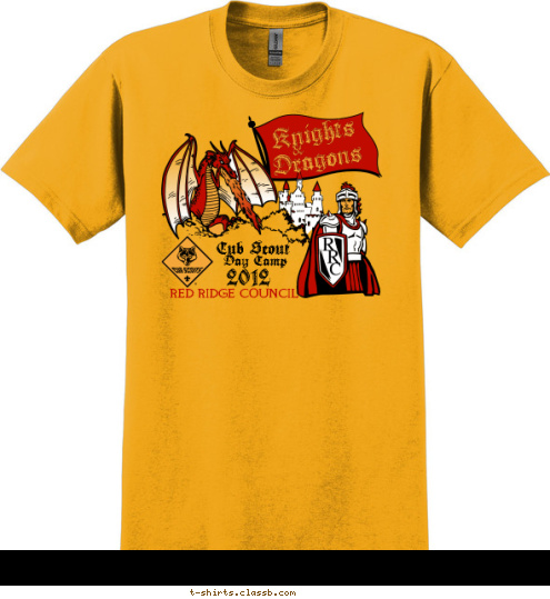 & RED RIDGE COUNCIL 2012 Day Camp Cub Scout Knights
Dragons T-shirt Design 