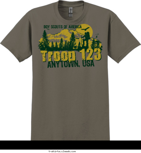 BOY SCOUTS OF AMERICA ANYTOWN, USA Troop 123 T-shirt Design 