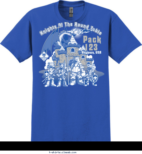 Pack 123 Anytown, USA Knights Of The Round Table T-shirt Design 