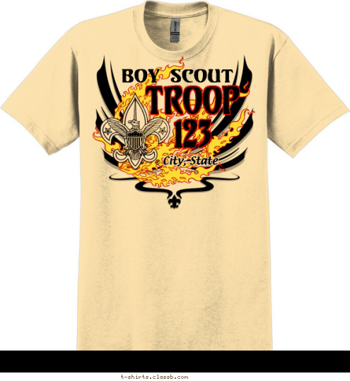 City, State TROOP
123 Boy Scout T-shirt Design 