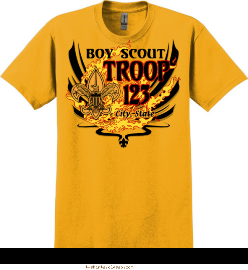 City, State TROOP
123 Boy Scout T-shirt Design 