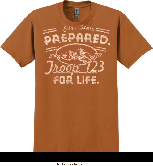 1912 Since Troop 123 City, State T-shirt Design 
