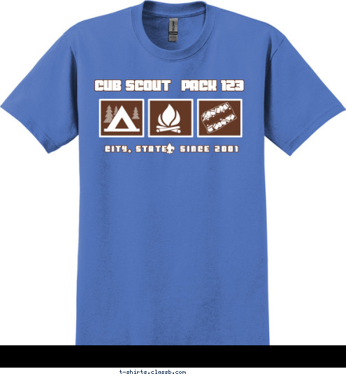 CUB SCOUT PACK 123 CITY, STATE SINCE 2001 T-shirt Design 