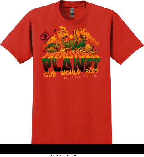 Your text here RED RIDGE COUNCIL CUB WORLD 2013 T-shirt Design SP861