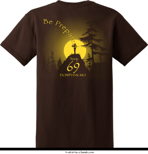 DONIPHAN, MO 69 Troop Be Prepared T-shirt Design Sunrise