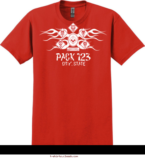 PACK 123 CITY, STATE T-shirt Design sp2085