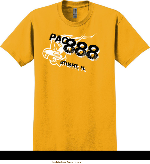 BSA Stuart, FL 888 PACK T-shirt Design Gold Pack Shirt  $7.99 Each for 100
