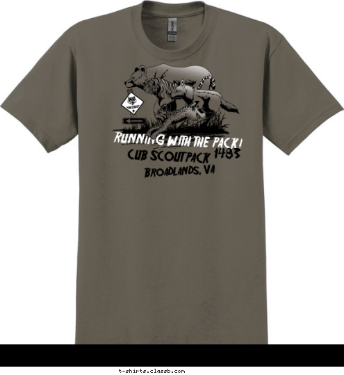 CUB SCOUT PACK  1483 Broadlands, VA RUNNING WITH THE PACK! T-shirt Design Pack 1483 T-Shirt for 2010