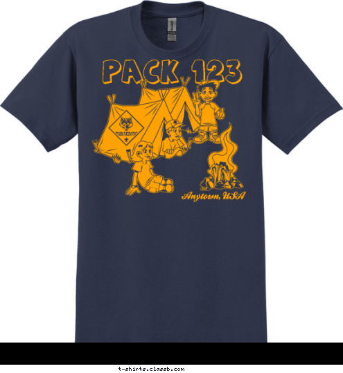 PACK 123 City, State T-shirt Design Sp2123