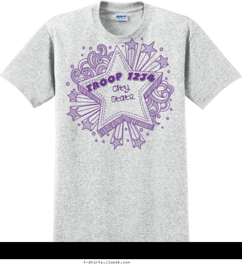 1234 Troop City,
State T-shirt Design SP3442