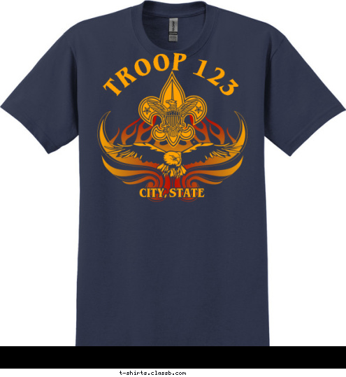 Your text here! CITY, STATE TROOP 123 T-shirt Design SP3744