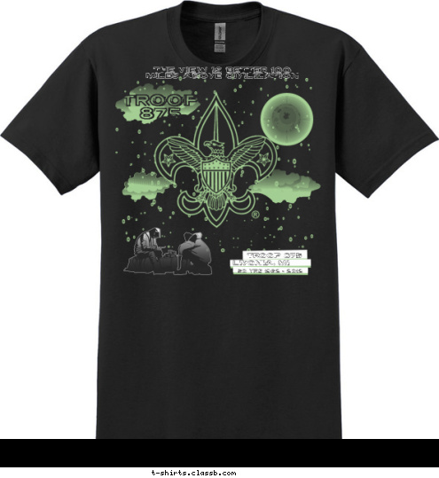 Custom T-shirt Design Glow in the dark design with 2012 anniversary